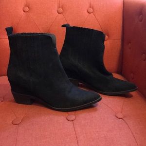 Black suede ankle bootie